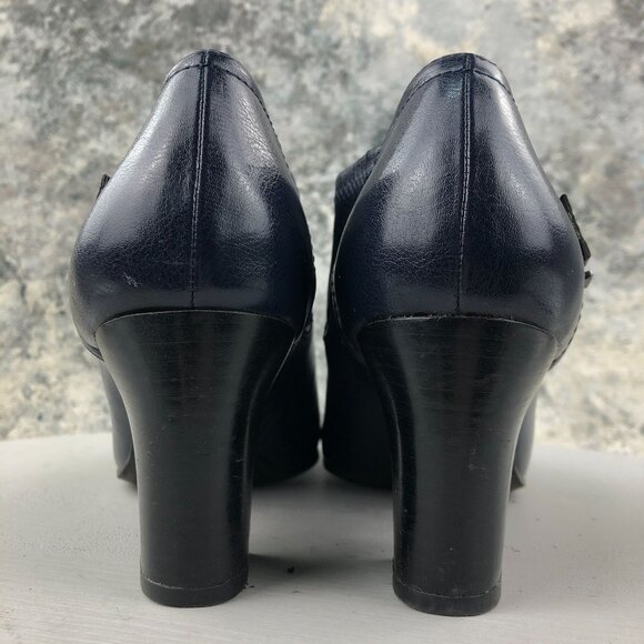 Franco Sarto Women's Size 9M Rapport Blue Faux Leather High Heel Ankle Booties - Picture 8 of 14